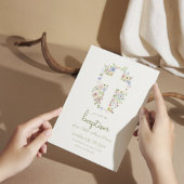 Blumenkreuz - Einladung - Weiche Pastelle