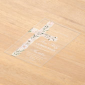 Blumenkreuz Erste Kommune Acryleinladungen (Ablage )