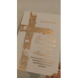 Blumenkreuz Erste Kommune Folieneinladung