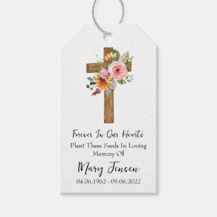 Blumenkreuz-Gedenk Funeral-Samenpackung Geschenkanhänger