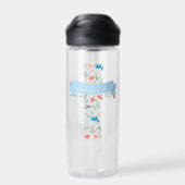 Blumenkreuz John 3:16 Trinkflasche (Rückseite)