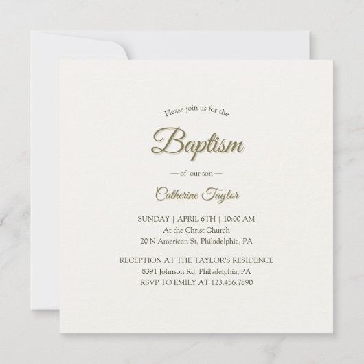 Blumenkreuz Katholische Taufe Christening Einladung (Rückseite)