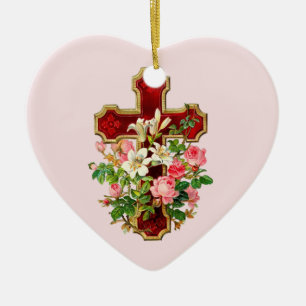 Blumenkreuz Keramikornament