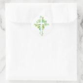 Blumenkreuz Klassischer runder Aufkleber (Tasche)