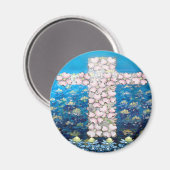 Blumenkreuz Magnet (Vorderseite/Rückseite)