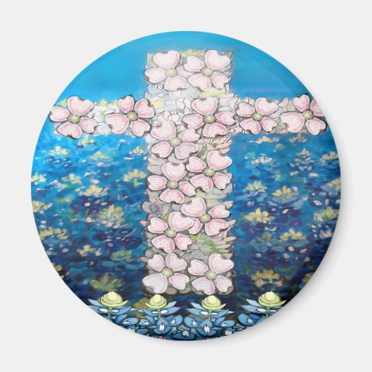 Blumenkreuz Magnet (Vorne)