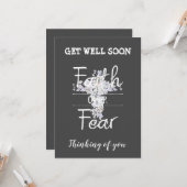 Blumenkreuz mit Christlichem Zitat Get Well Card Karte (Vorderseite/Rückseite Beispiel)