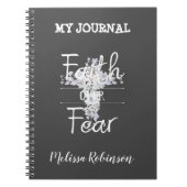 Blumenkreuz mit Christlichem Zitat Notizblock (Vorderseite)