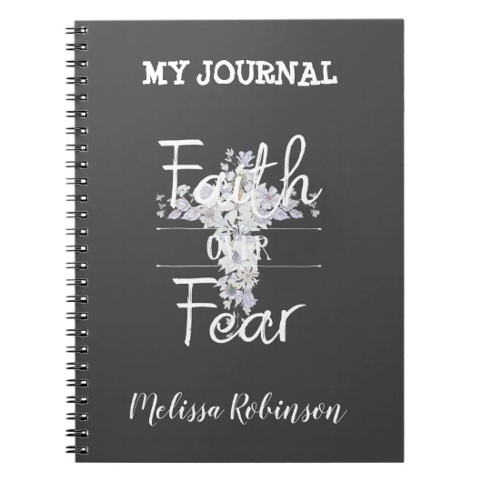 Blumenkreuz mit Christlichem Zitat Notizblock (Vorderseite)