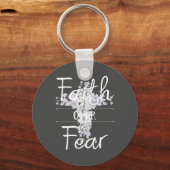 Blumenkreuz mit Christlichem Zitat-Schlüsselanhäng Schlüsselanhänger (Vorderseite)