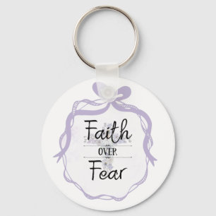 Blumenkreuz mit Christlichem Zitat Schlüsselanhänger