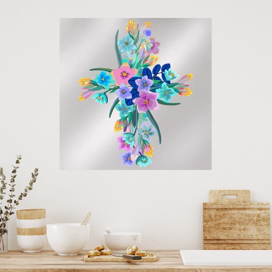 Blumenkreuz Poster (Küche)