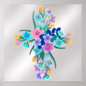 Blumenkreuz Poster (Vorne)