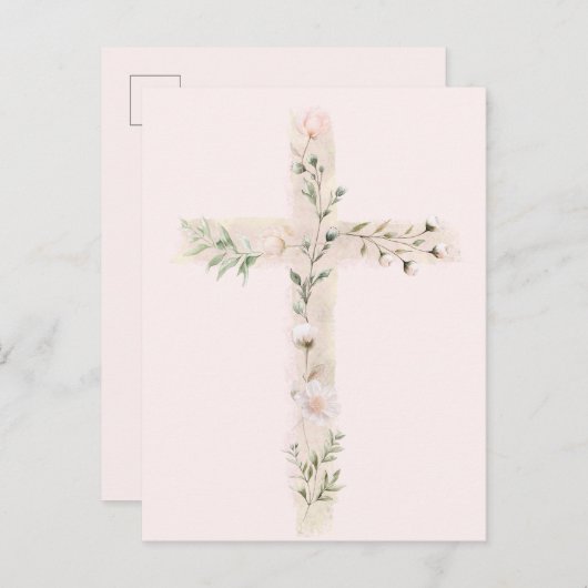 Blumenkreuz Postkarte (Vorne/Hinten)