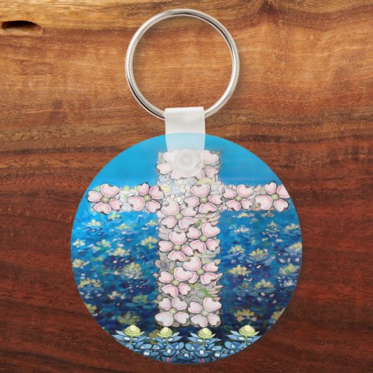 Blumenkreuz Schlüsselanhänger (Vorderseite)