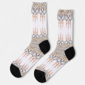 Blumenkreuz Stitch Stickerei Ethnic Design Socken (Linkes Detail)