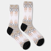 Blumenkreuz Stitch Stickerei Ethnic Design Socken (Rechts)