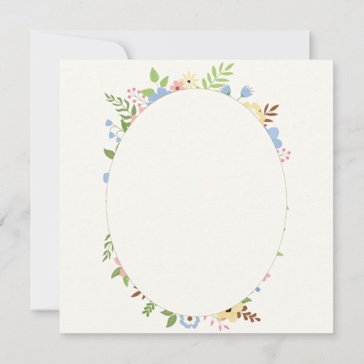 Blumenkreuz Taufe Dankeschön Karte - Weiche Pastel (Rückseite)