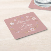 Blumenkrone Rechteckiger Pappuntersetzer (angewinkelt)