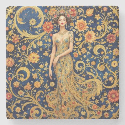 Blumenkrone Steinuntersetzer (Vorderseite)