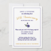 Blumenkronen-Foto-Bilderrahmen-Dusche Jubiläum Einladung (Rückseite)