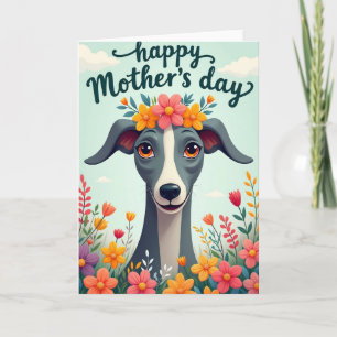 Blumenkronen-Hunde-Kunstkarte Karte