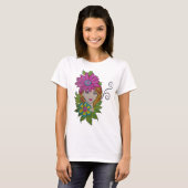 Blumenkronen-Mädchen Boho Art T-Shirt (Vorne ganz)