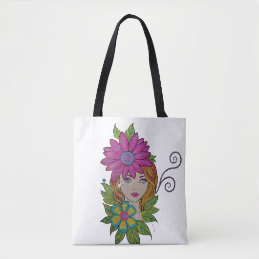 Blumenkronen-Mädchen-Boho-Tasche Tasche (Vorderseite)