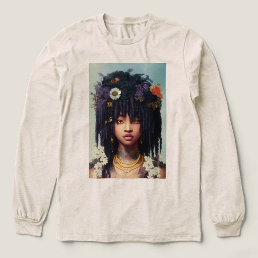 Blumenkronenmädchen Tri-Blend Shirt (Design Vorderseite)