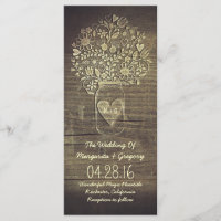 Blumenkrug rustikale Hochzeitsprogramme