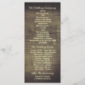 Blumenkrug rustikale Hochzeitsprogramme Programm (Rückseite)