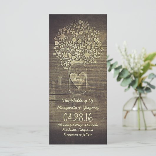 Blumenkrug rustikale Hochzeitsprogramme Programm (Stehend Vorderseite)