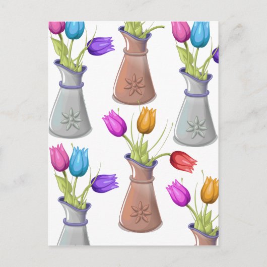 Blumenkübel-Muster Postkarte (Vorderseite)