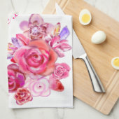 Blumenküche Handtuch mit individuellem Text (Viertel Falte)