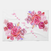 Blumenküche Handtuch mit individuellem Text (Horizontal)