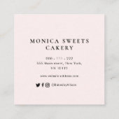 Blumenkuchen für Glitzer Quadratische Visitenkarte (Rückseite)