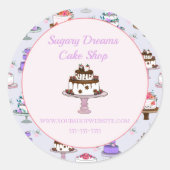 Blumenkuchen-Muster Bäckerei Klassisches Rundgebäc Runder Aufkleber (Vorderseite)