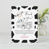 Blumenkuh Print Birthday Danke Karte (Stehend Vorderseite)