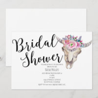 Blumenkuh Skull Boho Bridal Dusche Einladung