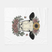 Blumenkuhkopf-Vintage-Stichdesign_1 Fleecedecke (Vorderseite (Horizontal))