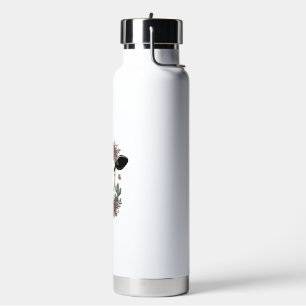Blumenkuhkopf-Vintage-Stichdesign_1 Trinkflasche