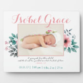 Blumenkündigung mit Bibelverse Fotoplatte (Vorderseite)