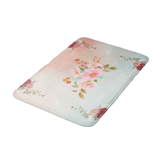 Blumenkunst, Blühend Blume Badematte (Schrägansicht)