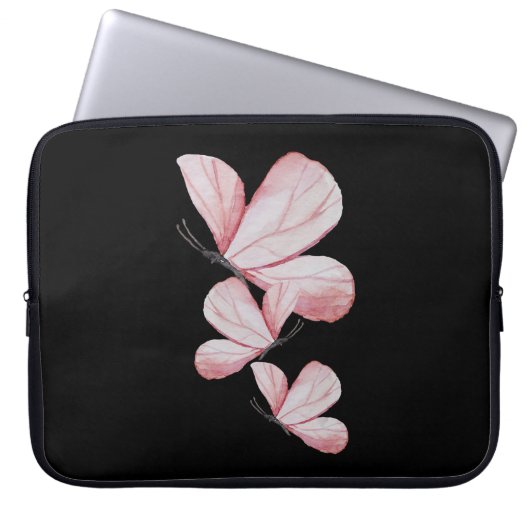 Blumenkunst Blume Schmetterling niedliche Natur Laptopschutzhülle (Vorderseite)