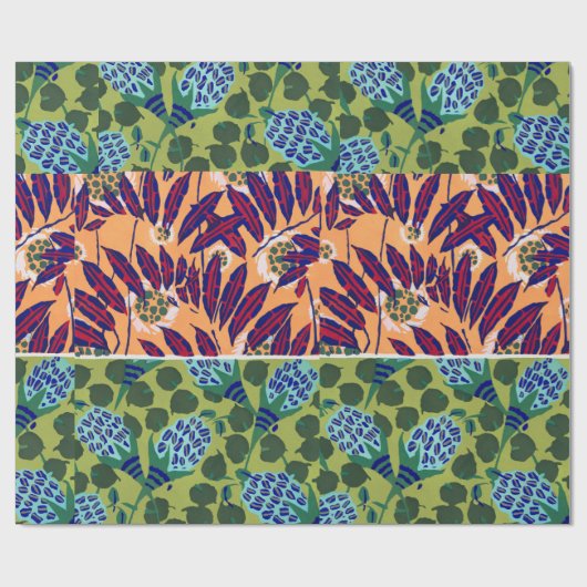 Blumenkunst Deko-Muster Orientalisches Wrapping Pa Geschenkpapier (Flach)