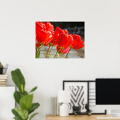 Blumenkunst der roten Tulpen druckt Poster (Heimbüro)