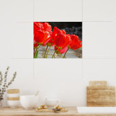 Blumenkunst der roten Tulpen druckt Poster (Küche)