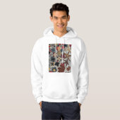 Blumenkunst-Druck Teal Hoodie (Vorne ganz)