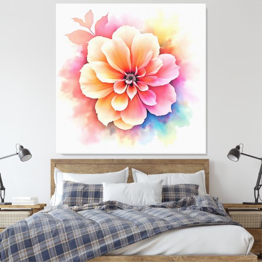 Blumenkunst enthüllt Design Leinwanddruck (Insitu (Schlafzimmer))
