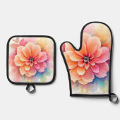 Blumenkunst enthüllt Design Ofenhandschuh & Topflappen-Set (Vorderseite)
